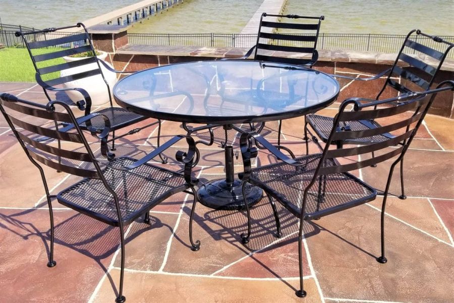 metal glass table set